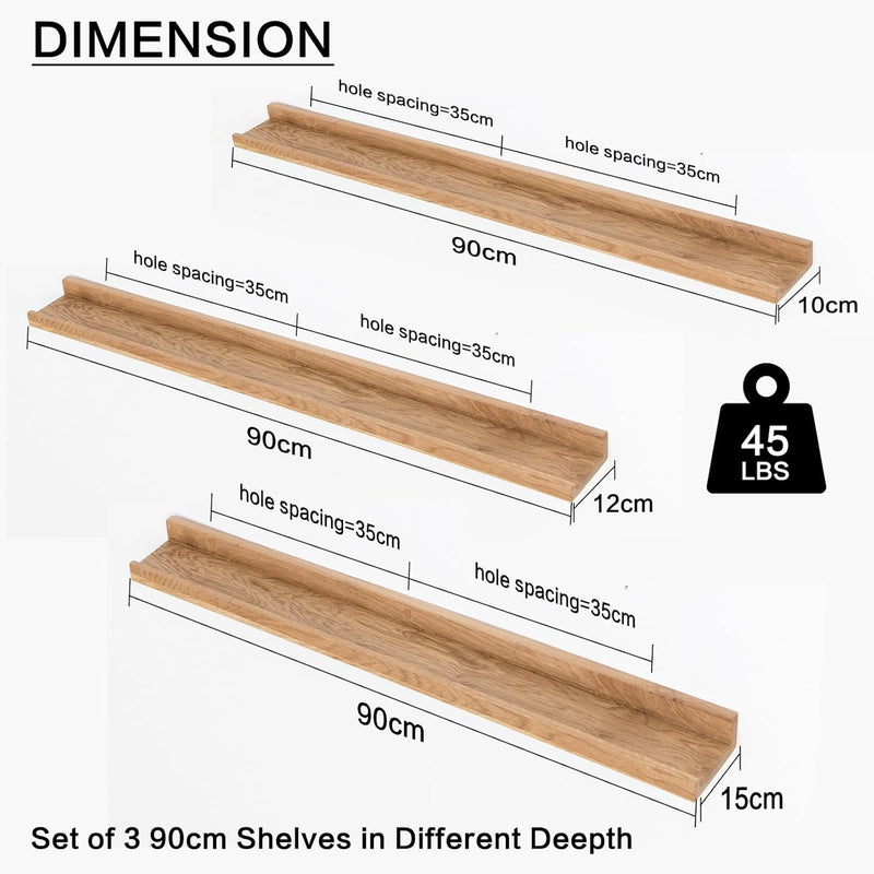 Floating Shelf Solid Oak Wood Rustic Shelves