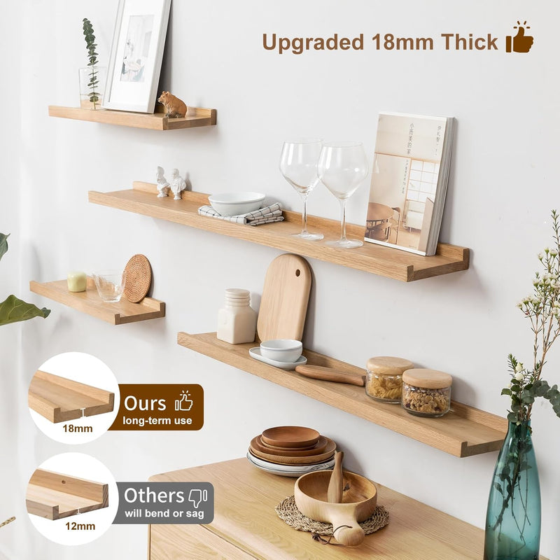 Floating Shelf Solid Oak Wood Rustic Shelves
