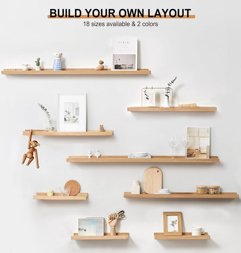 Floating Shelf Solid Oak Wood Rustic Shelves
