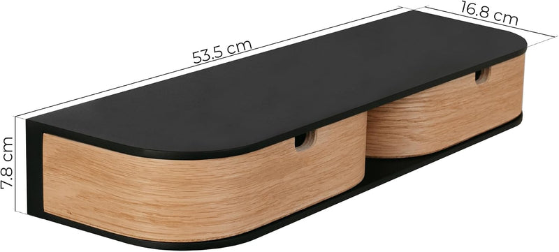Floating Shelf with 2 Drawers Small Hanging Wall