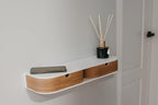 Floating Shelf with 2 Drawers Small Hanging Wall