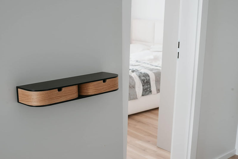 Floating Shelf with 2 Drawers Small Hanging Wall