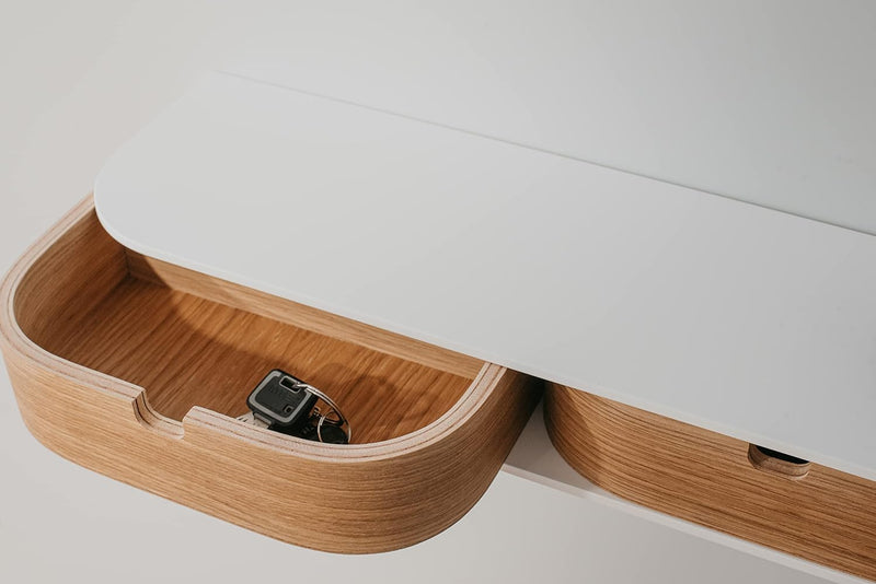 Floating Shelf with 2 Drawers Small Hanging Wall