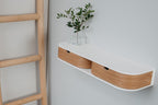 Floating Shelf with 2 Drawers Small Hanging Wall