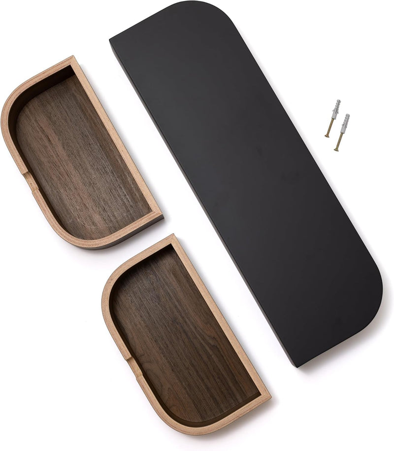 Floating Shelf with 2 Drawers Small Hanging Wall