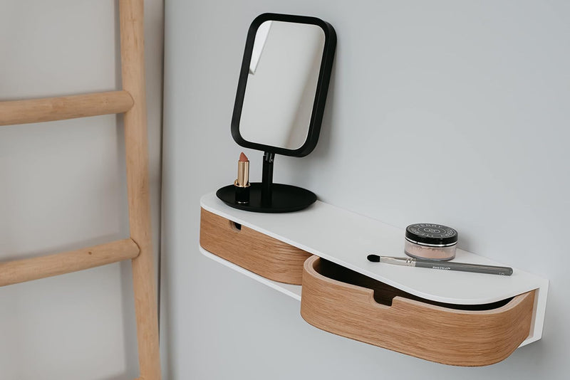 Floating Shelf with 2 Drawers Small Hanging Wall