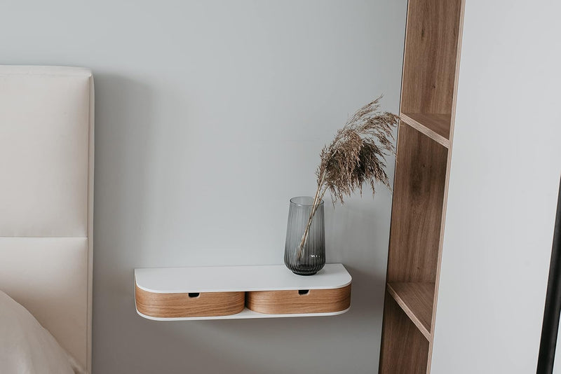 Floating Shelf with 2 Drawers Small Hanging Wall