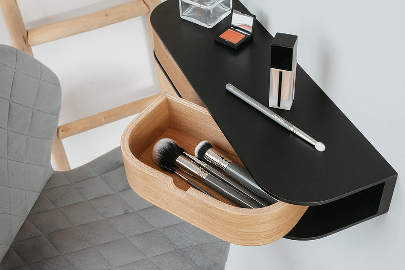 Floating Shelf with 2 Drawers Small Hanging Wall