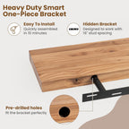 Floating Shelves for Wall Decor Rustic Solid (Set of 2)