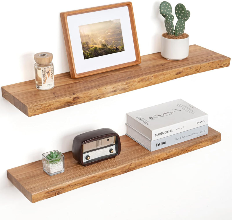 Floating Shelves for Wall Decor Rustic Solid (Set of 2)