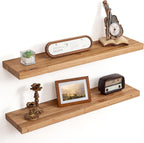 Floating Shelves for Wall Decor Rustic Solid (Set of 2)