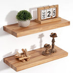 Floating Shelves for Wall Decor Rustic Solid (Set of 2)