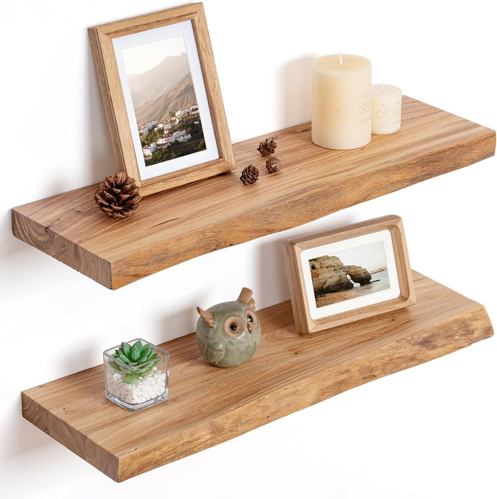Floating Shelves for Wall Decor Rustic Solid (Set of 2)