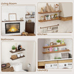 Floating Shelves for Wall Decor Rustic Solid (Set of 2)