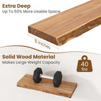 Floating Shelves for Wall Decor Rustic Solid (Set of 2)