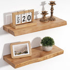 Floating Shelves for Wall Decor Rustic Solid (Set of 2)