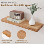Floating Shelves for Wall Decor Rustic Solid (Set of 2)