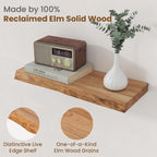 Floating Shelves for Wall Decor Rustic Solid (Set of 2)