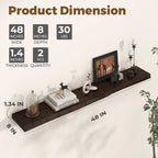 Floating Shelves for Wall Rustic Solid Elm