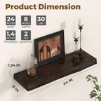 Floating Shelves for Wall Rustic Solid Elm