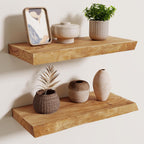 Floating Shelves for Wall Rustic Solid Elm
