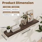 Floating Shelves for Wall Rustic Solid Elm