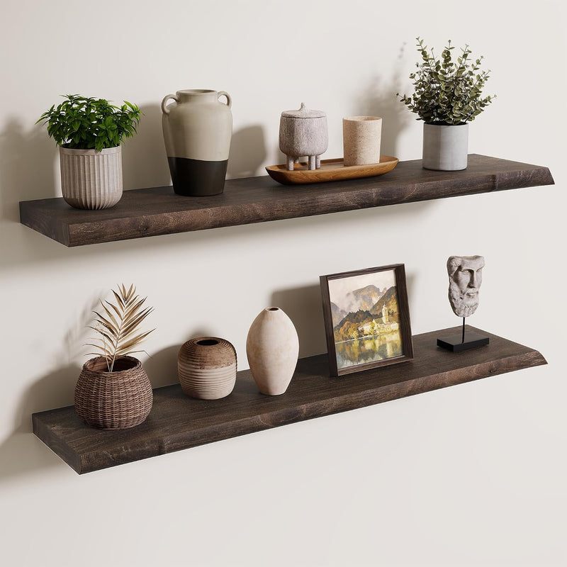 Floating Shelves for Wall Rustic Solid Elm