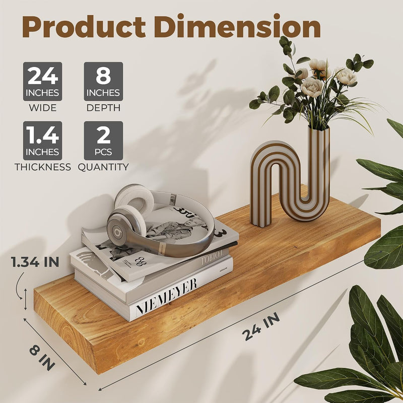 Floating Shelves for Wall Rustic Solid Elm