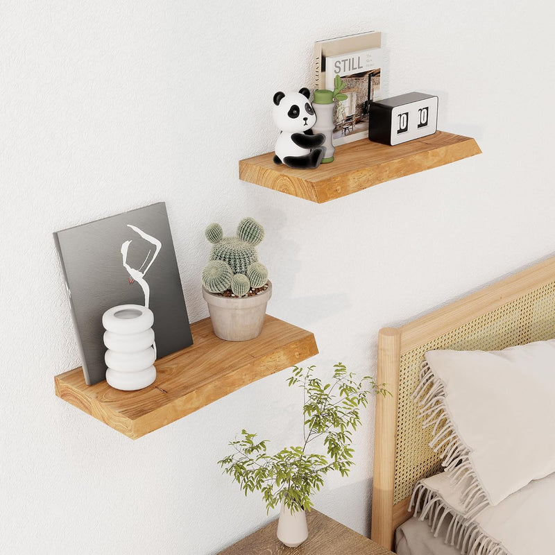 Floating Shelves for Wall Rustic Solid Elm