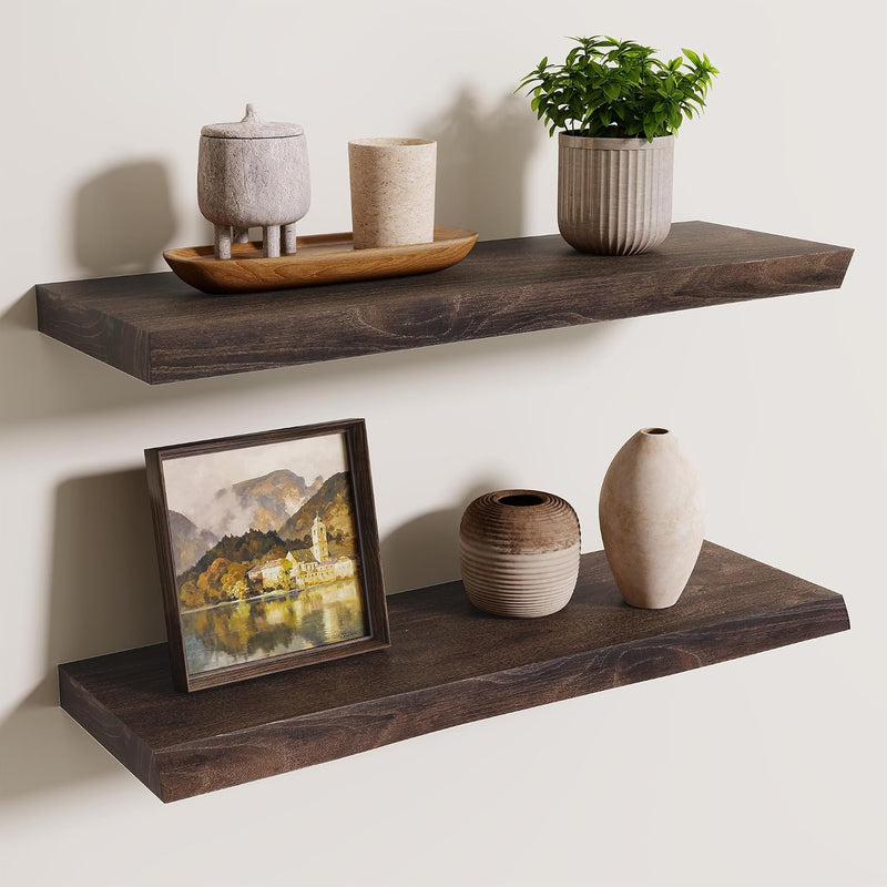 Floating Shelves for Wall Rustic Solid Elm