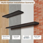 Floating Shelves for Wall Rustic Solid Elm