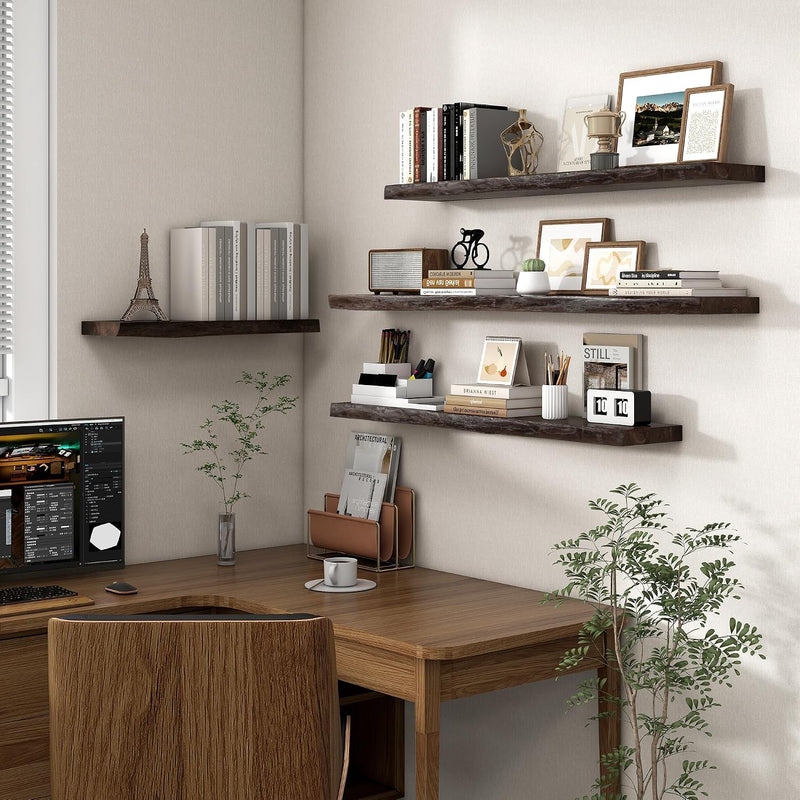 Floating Shelves for Wall Rustic Solid Elm