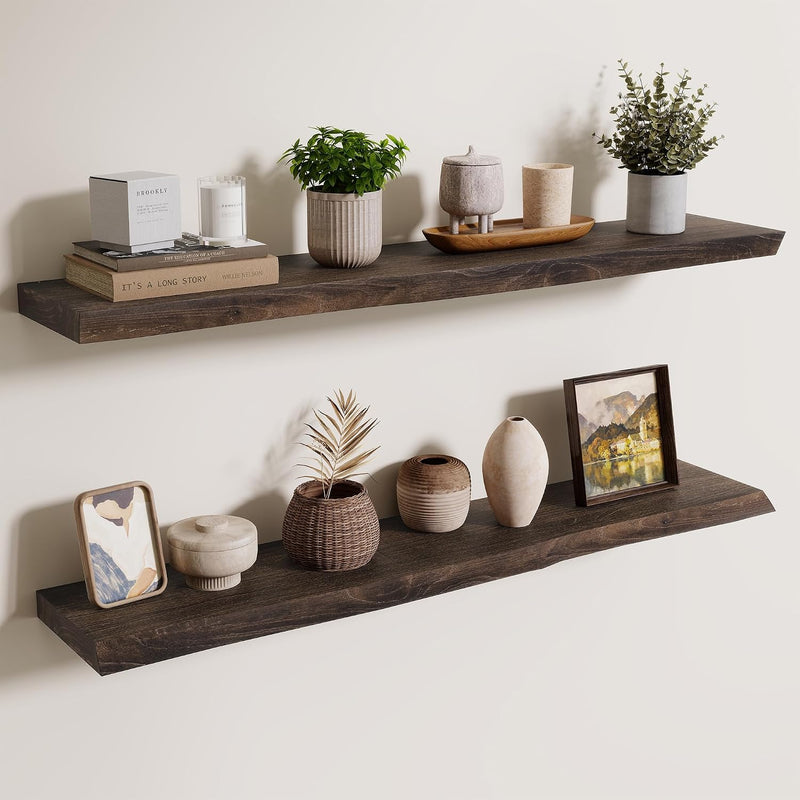 Floating Shelves for Wall Rustic Solid Elm