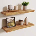 Floating Shelves for Wall Rustic Solid Elm