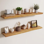 Floating Shelves for Wall Rustic Solid Elm