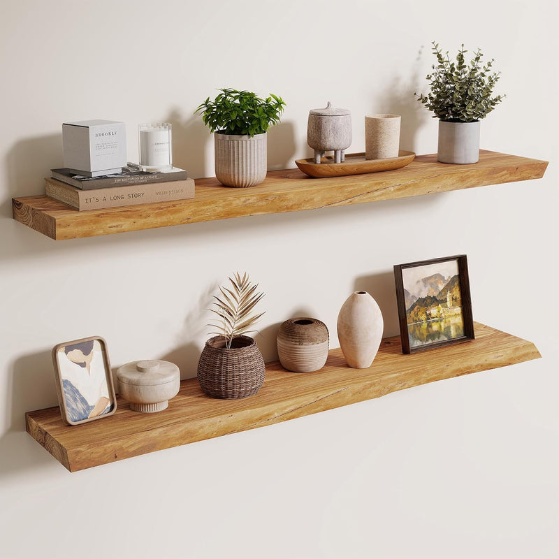 Floating Shelves for Wall Rustic Solid Elm
