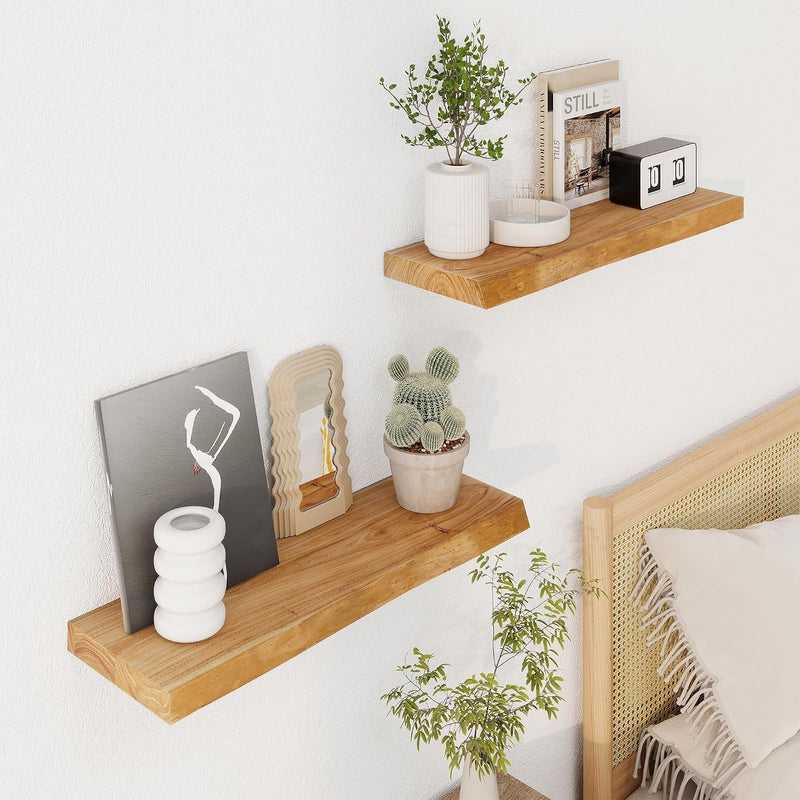Floating Shelves for Wall Rustic Solid Elm