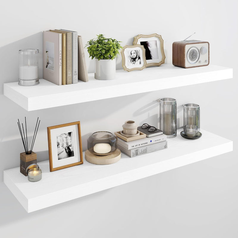 30" Floating Shelves for Wall Wooden with Invisible (Set of 2)