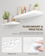 30" Floating Shelves for Wall Wooden with Invisible (Set of 2)