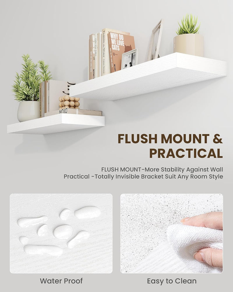 30" Floating Shelves for Wall Wooden with Invisible (Set of 2)