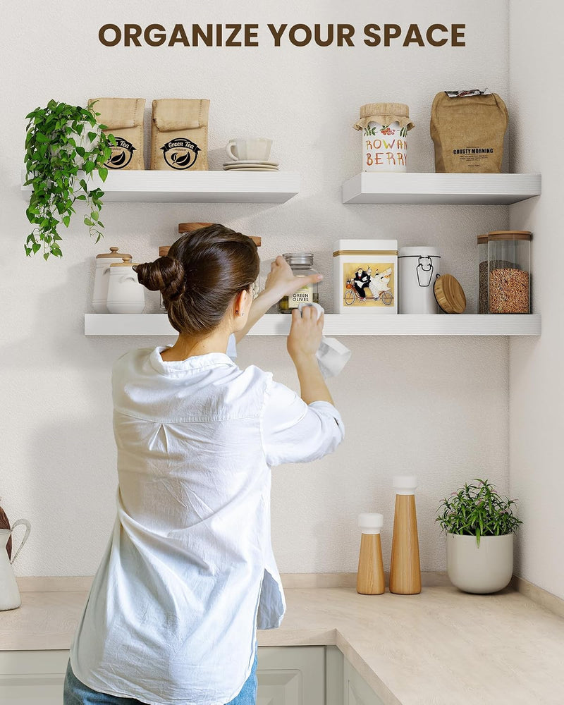 30" Floating Shelves for Wall Wooden with Invisible (Set of 2)