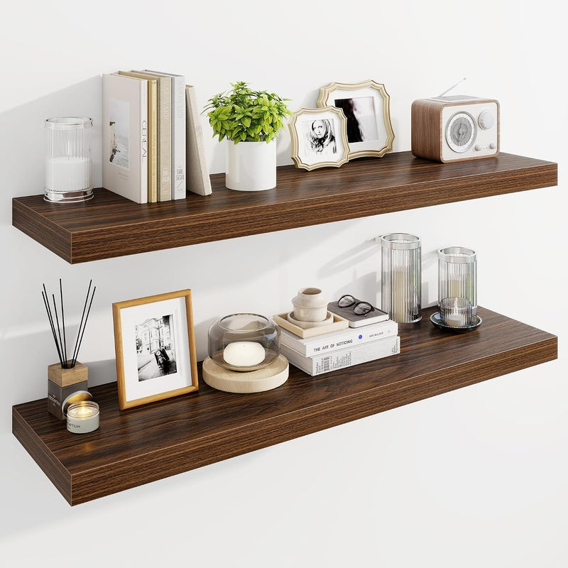 30" Floating Shelves for Wall Wooden with Invisible (Set of 2)