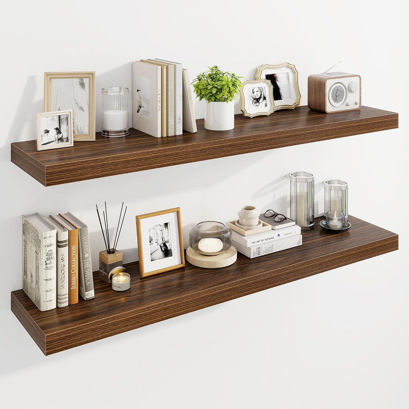 30" Floating Shelves for Wall Wooden with Invisible (Set of 2)