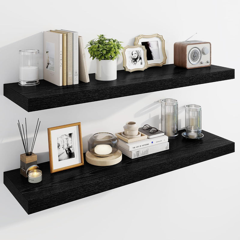 30" Floating Shelves for Wall Wooden with Invisible (Set of 2)