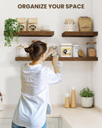30" Floating Shelves for Wall Wooden with Invisible (Set of 2)