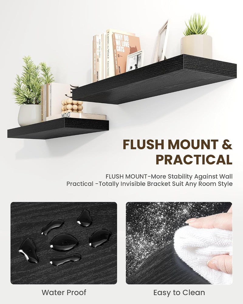 30" Floating Shelves for Wall Wooden with Invisible (Set of 2)