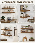 30" Floating Shelves for Wall Wooden with Invisible (Set of 2)