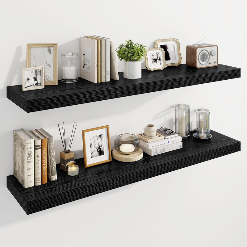 30" Floating Shelves for Wall Wooden with Invisible (Set of 2)