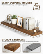 30" Floating Shelves for Wall Wooden with Invisible (Set of 2)