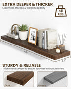 30" Floating Shelves for Wall Wooden with Invisible (Set of 2)